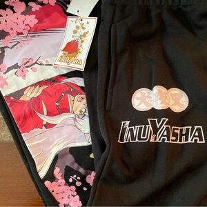 InuYasha Sweatpants Joggers Women’s LargeBlack Manga Anime Japanese Graphic Logo